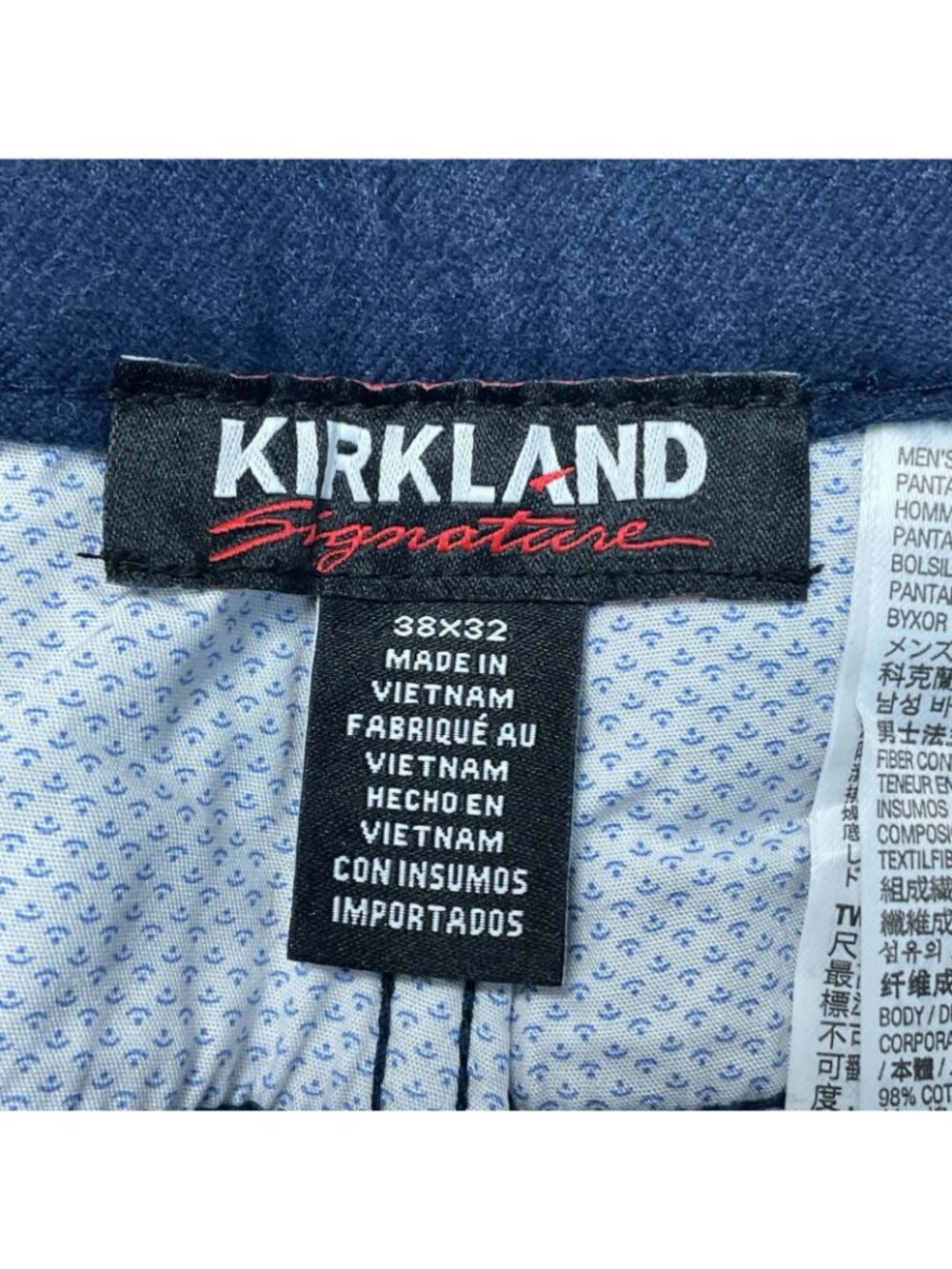 Kirkland Signature Men's 38x32 Navy 5-Pocket Stretch Pants d1753 - Picture 5 of 11